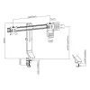 Brazo doble para monitor ACT de oficina con ajuste rápido de altura, pinza/pasacables, 14 kg