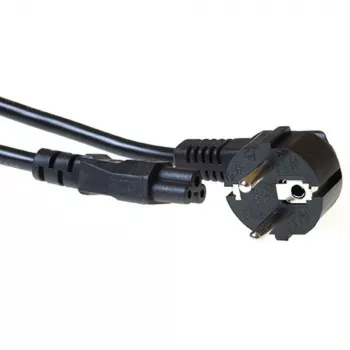 Cable de alimentación ACT con conector macho CEE 7/7 (acodado) - C5 negro 0,5 m