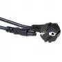 Cable de alimentación ACT con conector macho CEE 7/7 (acodado) - C5 negro 0,5 m