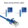 Cable de conexión patch slimline para datacenter ACT azul de 1 metro LSZH U/FTP CAT6A sin lengüeta con conectores macho RJ45
