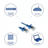 Cable de conexión patch slimline para datacenter ACT azul de 1 metro LSZH U/FTP CAT6A sin lengüeta con conectores macho RJ45