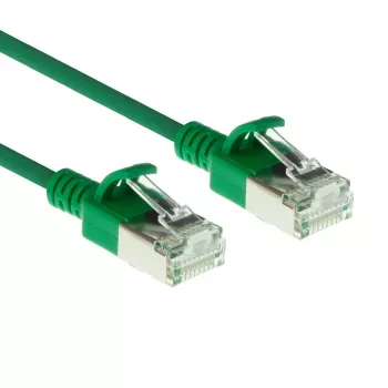 ACT Verde 1 m LSZH U/FTP CAT6A Datacenter Slimline cable de red, sin pestaña, con conectores RJ45