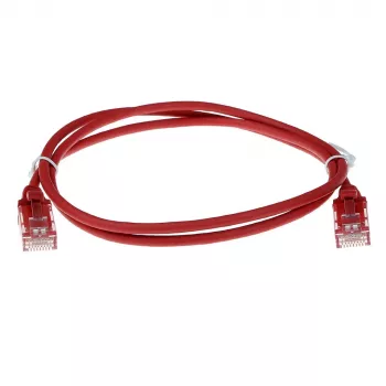 ACT Rojo 10 metros LSZH U/UTP CAT6 cable de red Slimline para centro de datos con conectores RJ45 y funda antirrotura