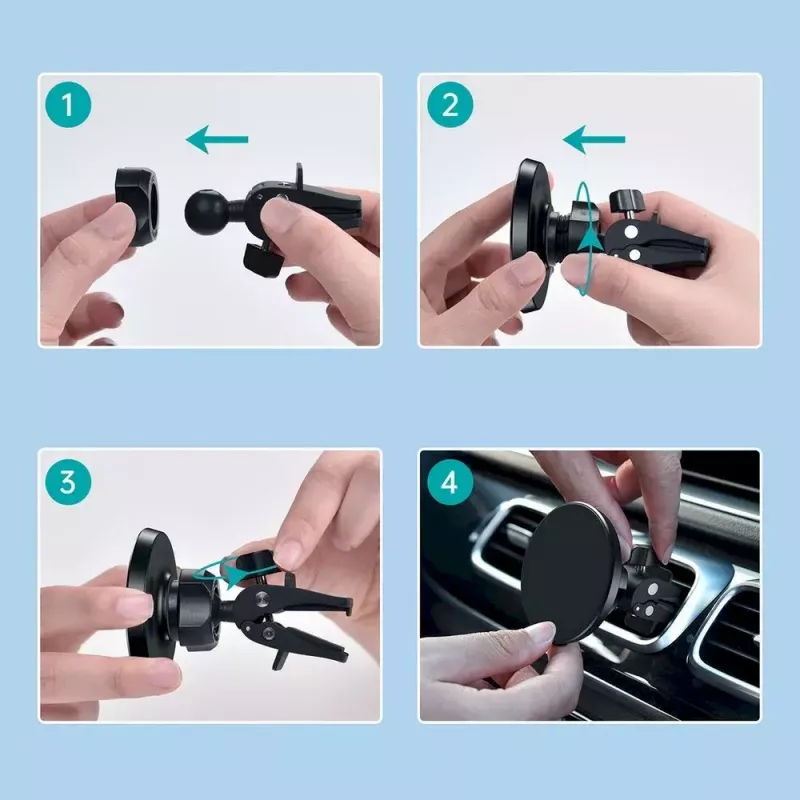 Soporte magnético para móvil en coche CHOETECH para iPhone 12, compatible con rejilla de ventilación, soporte compacto