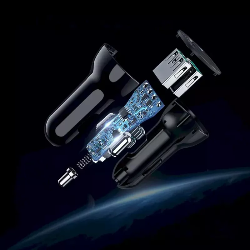 Fuente de alimentación CHOETECH C0051 dual USB-A 36W QC3.0, negro