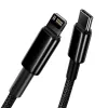 Cable Baseus Tungsten Gold 1 m negro Lightning a USB C
