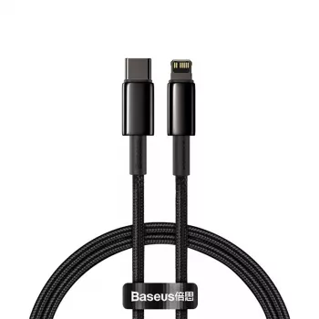 Cable Baseus Tungsten Gold 1 m negro Lightning a USB C