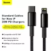 Cable Baseus Tungsten Gold 2 m negro Lightning USB C