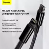 Cable Baseus Tungsten Gold 2 m negro Lightning USB C