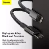 Cable Baseus Tungsten Gold 2 m negro Lightning USB C