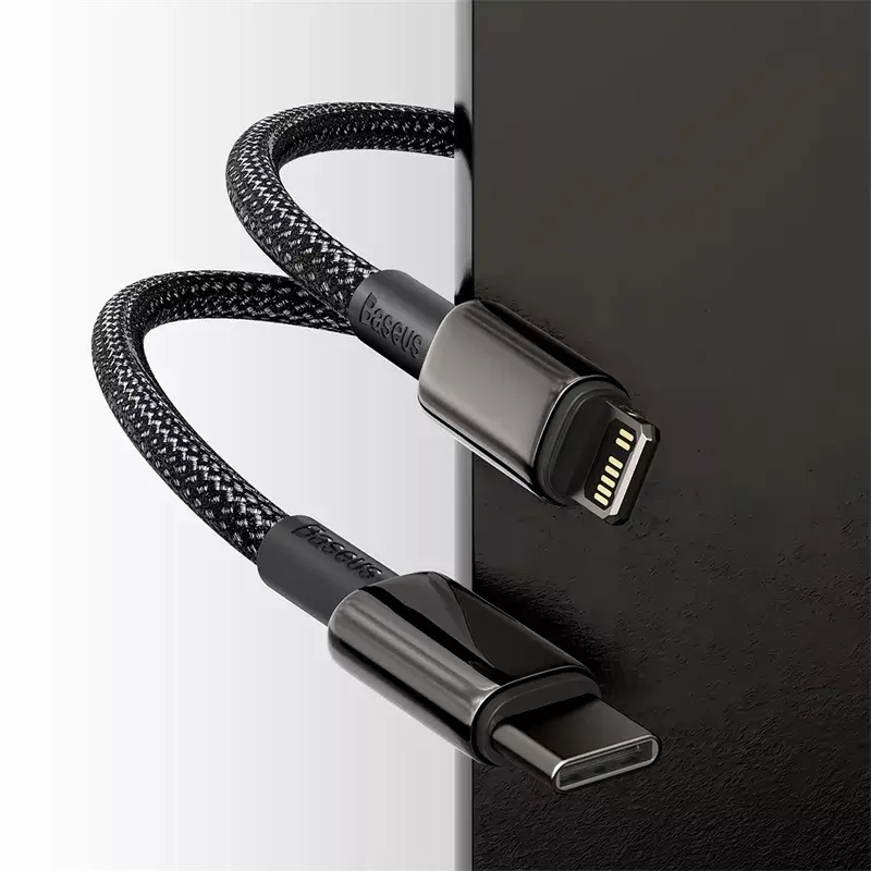 Cable Baseus Tungsten Gold 2 m negro Lightning USB C