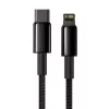 Cable Baseus Tungsten Gold 2 m negro Lightning USB C