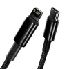 Cable Baseus Tungsten Gold 2 m negro Lightning USB C