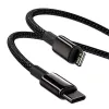Cable Baseus Tungsten Gold 2 m negro Lightning USB C
