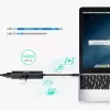 Adaptador USB Type-C a RJ-45 Ethernet con 3x USB Type-A CHOETECH HUB-U02BK