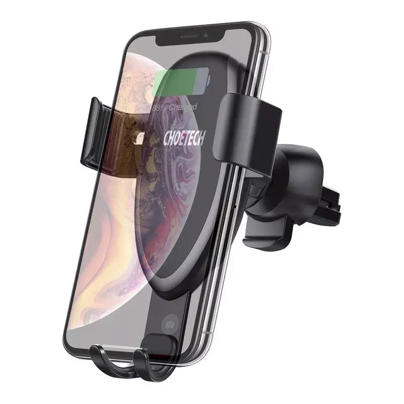 Soporte para móvil de coche CHOETECH T536-S con carga inalámbrica de 10W, montaje en salpicadero/parabrisas