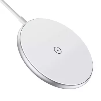 Cargador magnético inalámbrico CHOETECH T580 15W blanco — base de carga inalámbrica magnética Qi