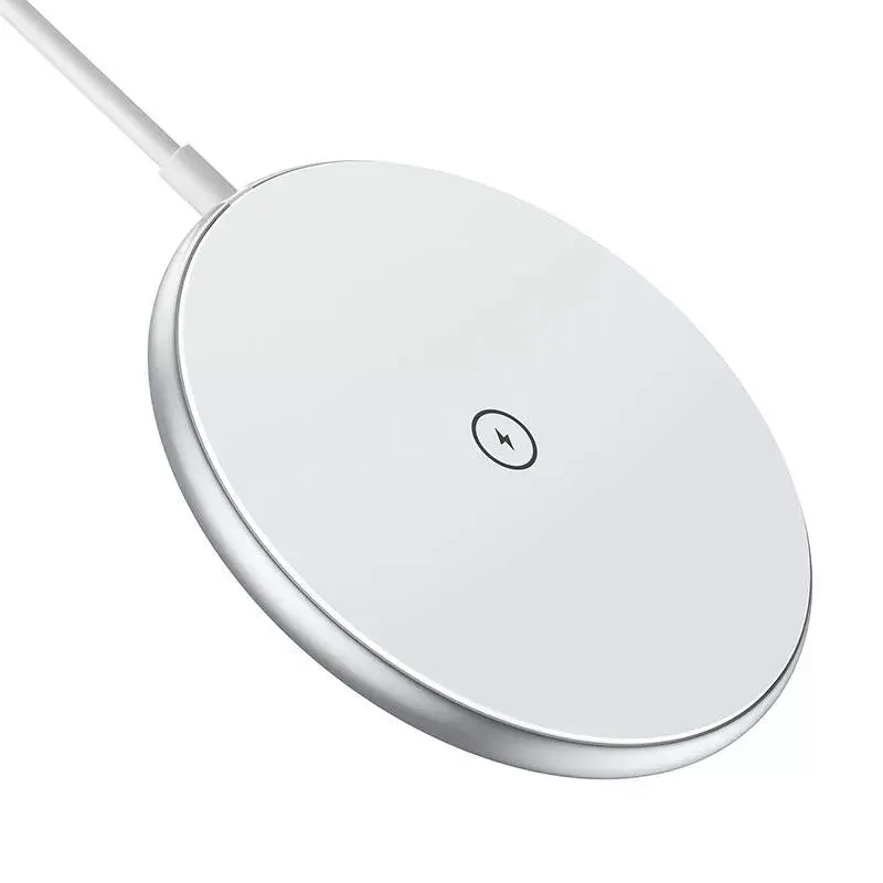 Cargador magnético inalámbrico CHOETECH T580 15W blanco — base de carga inalámbrica magnética Qi