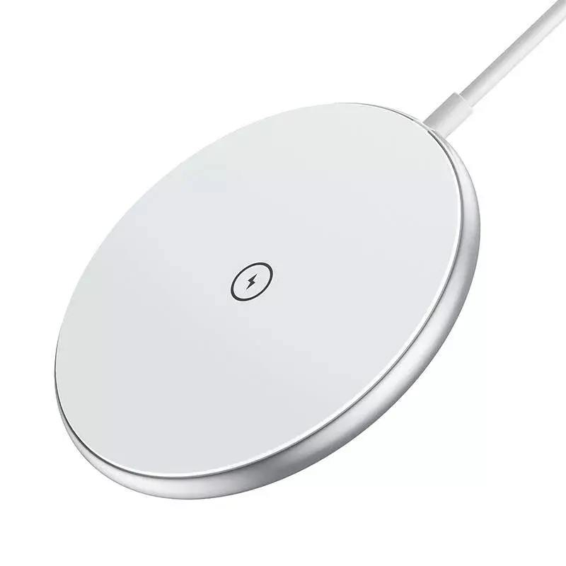 Cargador magnético inalámbrico CHOETECH T580 15W blanco — base de carga inalámbrica magnética Qi