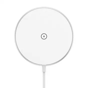 Cargador magnético inalámbrico CHOETECH T580 15W blanco — base de carga inalámbrica magnética Qi