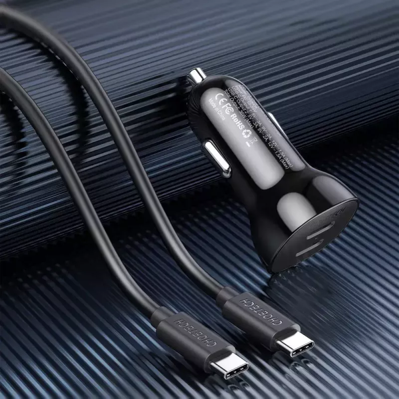 Cargador de interior Choetech TC0008 negro mechero de coche carga rápida