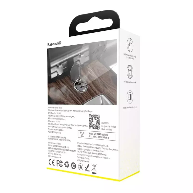 Cargador de pared Baseus VCHX-B0G 30W con soporte QC4.0 y PD3.0