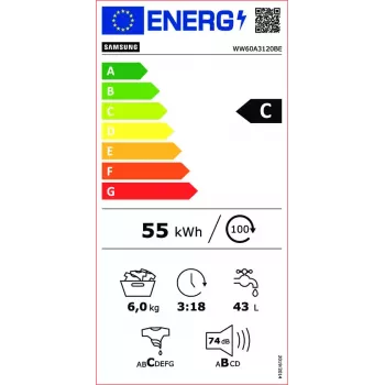 Lavadora Samsung WW60A3120BE/LE carga frontal 6 kg 1200 rpm Blanco