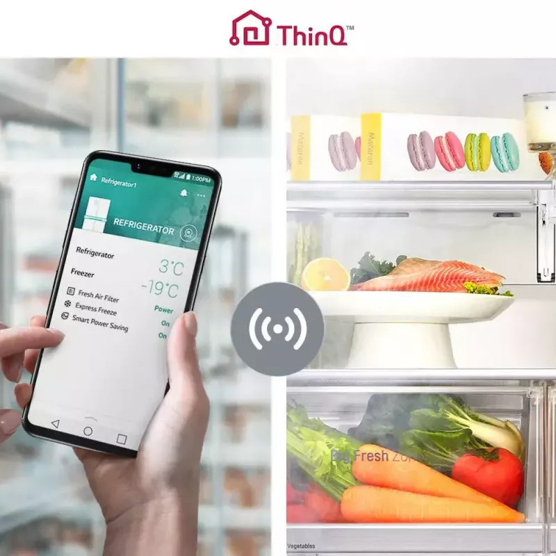 Frigorífico americano LG InstaView™ ThinQ™ GSXV90MCAE 635 L