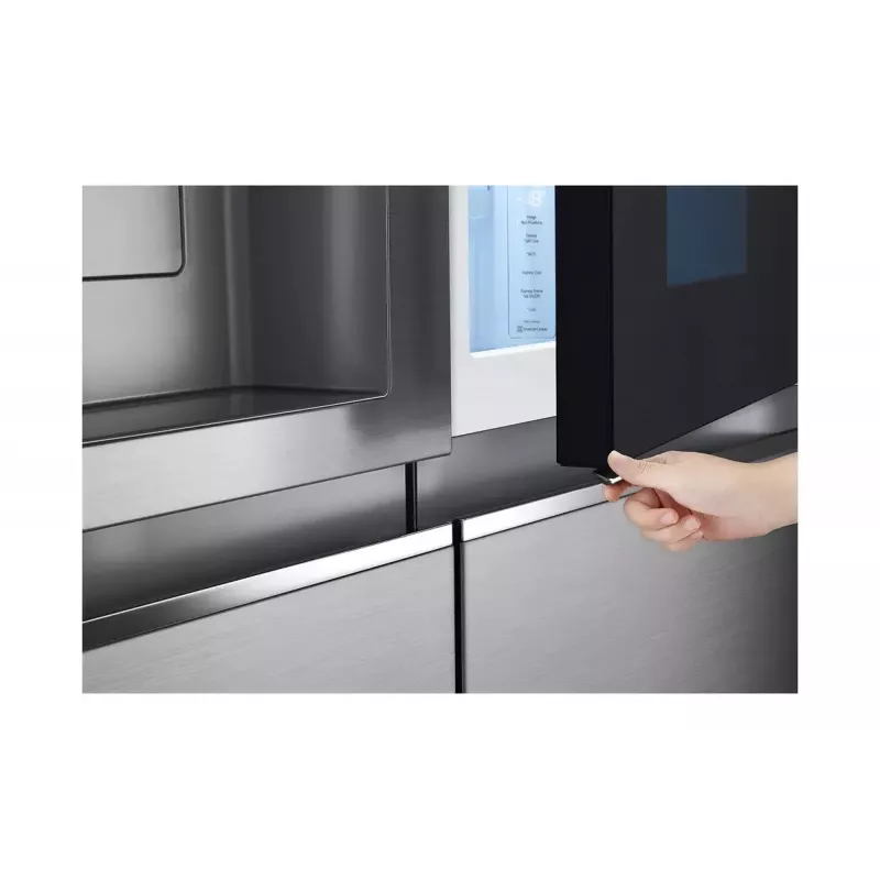 LG InstaView GSXV91PZAE Frigorífico side-by-side de libre instalación 635 L Negro, Acero inoxidable