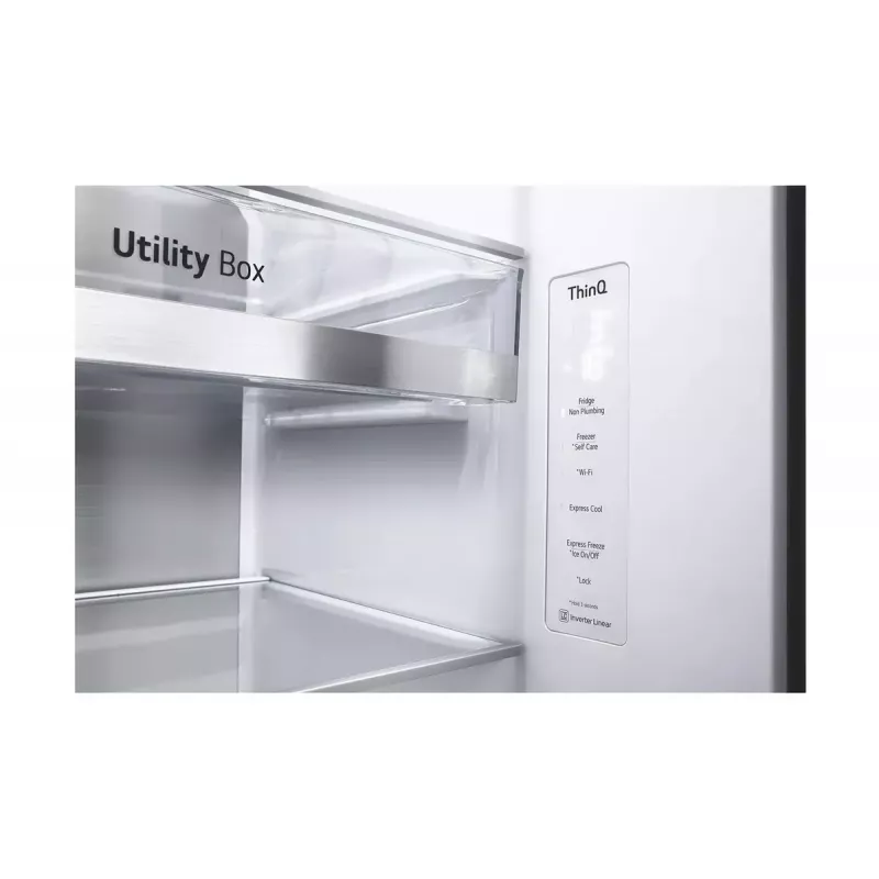 LG InstaView GSXV91PZAE Frigorífico side-by-side de libre instalación 635 L Negro, Acero inoxidable