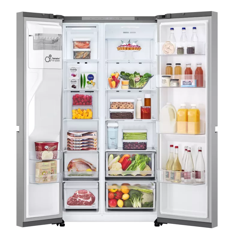 Frigorífico side-by-side LG GSLC41PYPE, 641 L total, frigorífico 420 L / congelador 221 L, libre instalación, plata