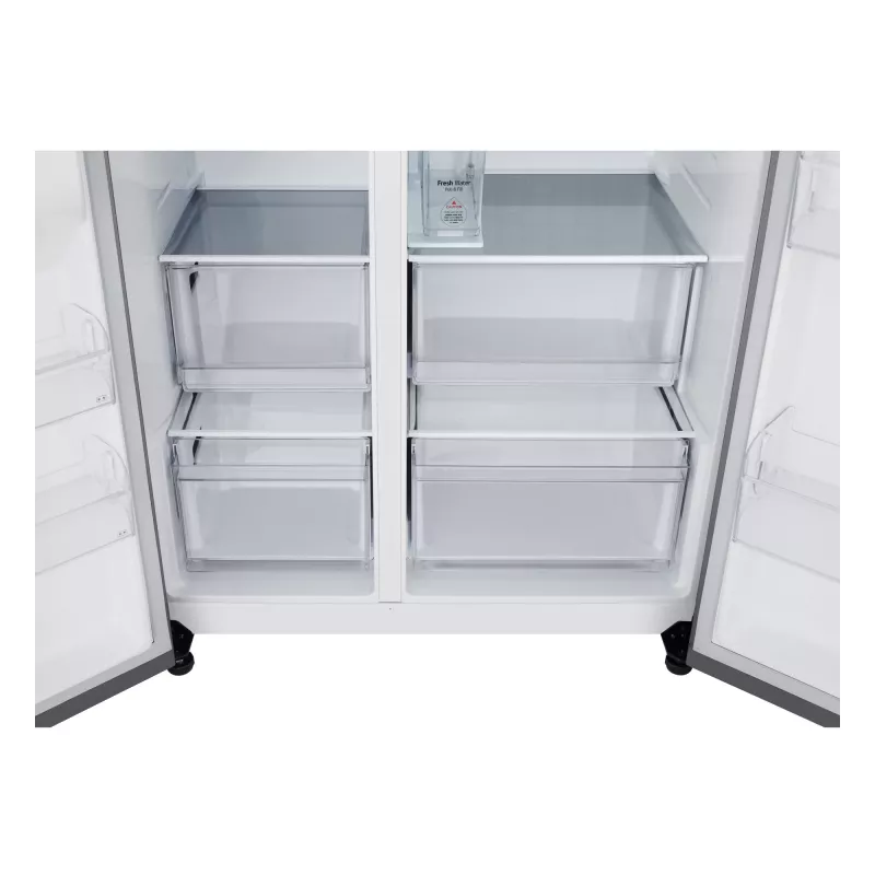Frigorífico side-by-side LG GSLC41PYPE, 641 L total, frigorífico 420 L / congelador 221 L, libre instalación, plata