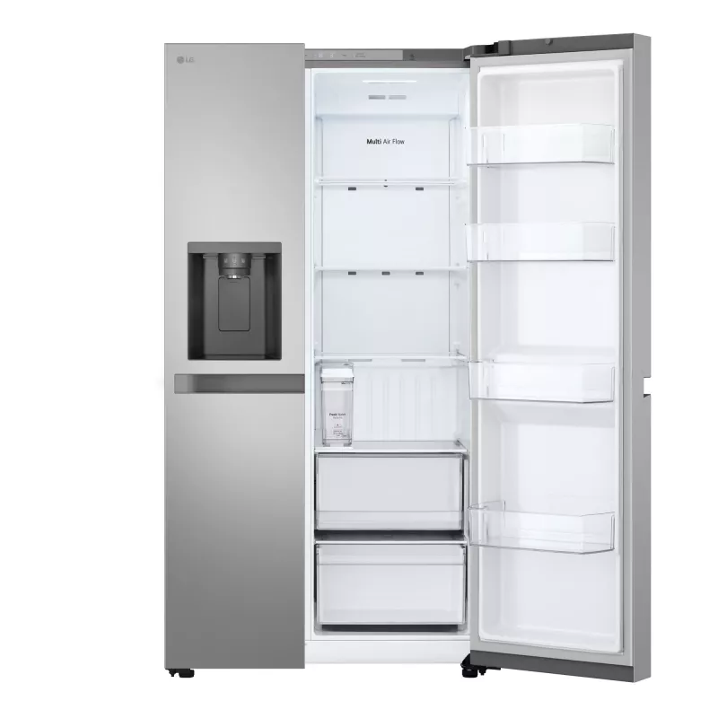 Frigorífico side-by-side LG GSLC41PYPE, 641 L total, frigorífico 420 L / congelador 221 L, libre instalación, plata