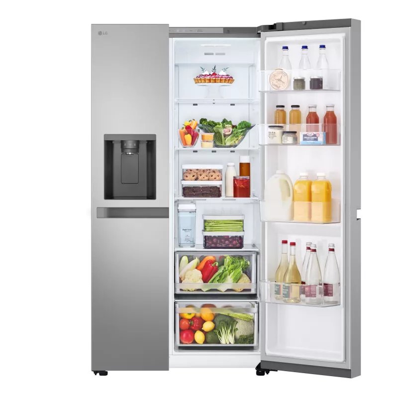 Frigorífico side-by-side LG GSLC41PYPE, 641 L total, frigorífico 420 L / congelador 221 L, libre instalación, plata