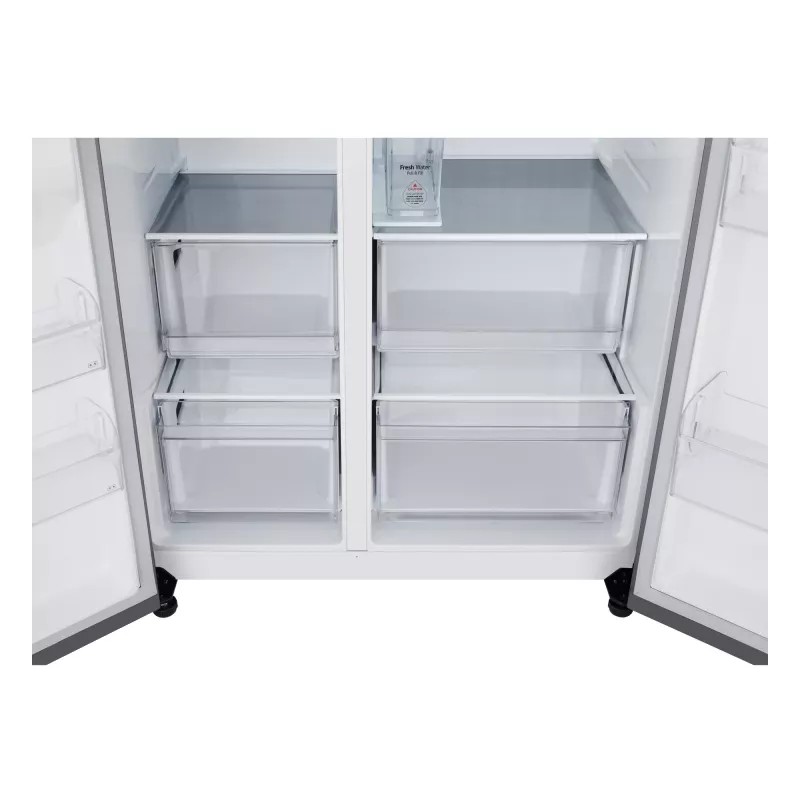 Frigorífico side-by-side LG GSLC41PYPE, 641 L total, frigorífico 420 L / congelador 221 L, libre instalación, plata