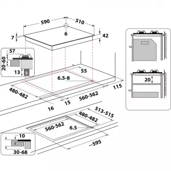 Whirlpool AKTL 629/S Plata Cocina de gas empotrable 4 zona(s)