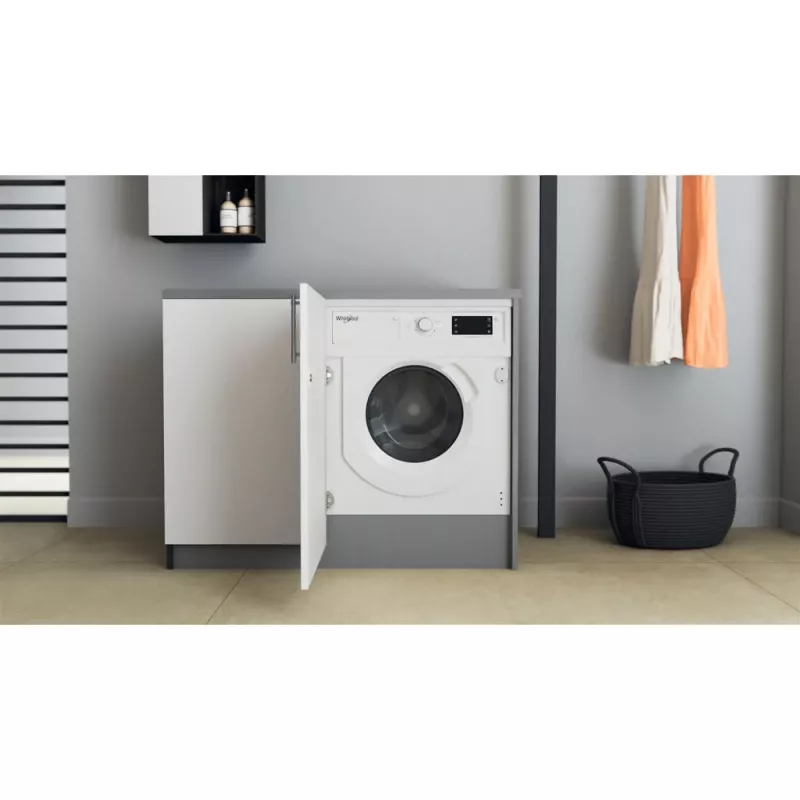 Whirlpool BI WMWG 71483E EU N lavadora totalmente integrable, 7 kg, 1400 rpm, clase energética D, blanca