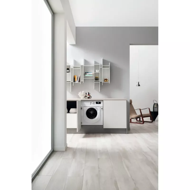 Whirlpool BI WMWG 71483E EU N lavadora totalmente integrable, 7 kg, 1400 rpm, clase energética D, blanca