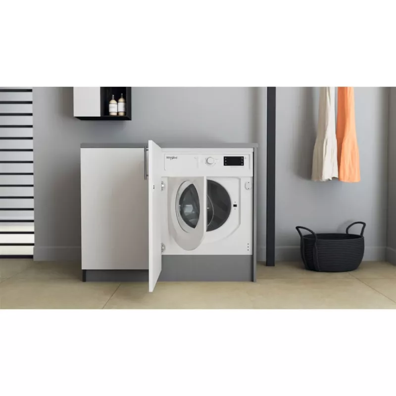 Whirlpool BI WMWG 71483E EU N lavadora totalmente integrable, 7 kg, 1400 rpm, clase energética D, blanca