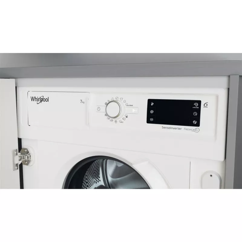 Whirlpool BI WMWG 71483E EU N lavadora totalmente integrable, 7 kg, 1400 rpm, clase energética D, blanca