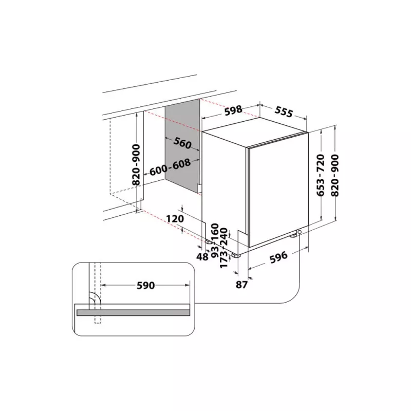 Whirlpool MaxiSpace W8I HT58 T Totalmente integrado 14 cubiertos