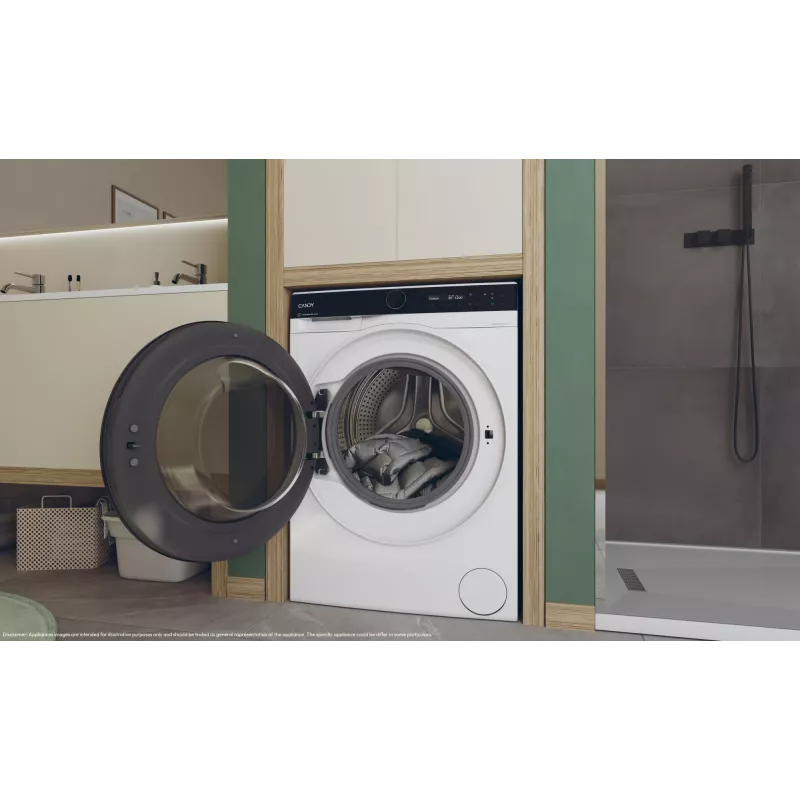 Candy BWS 485SB8-S Lavadora secadora de libre instalación carga frontal Blanco