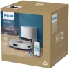 Robot aspirador Philips XU2100/20 — navegación LDS redonda, 2700 Pa de potencia de succión, 130 min de autonomía, base de autovaciado, bolsa de polvo para base de 3 L, depósito de polvo de 0,38 L, Li-Ion 2600 mAh