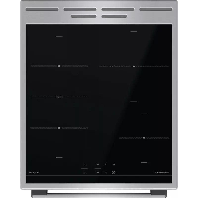 Gorenje GEIT5C61XPG cocina eléctrica independiente con placa de inducción, 4 zonas, horno de 70 l, limpieza catalítica, 50 cm, acero inoxidable