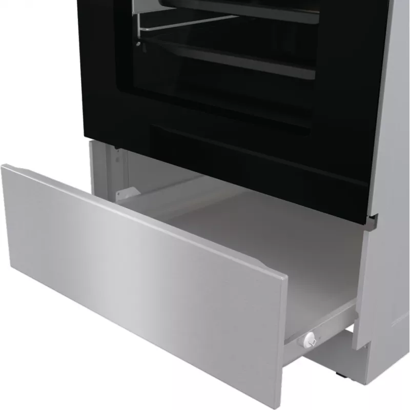 Gorenje GEIT5C61XPG cocina eléctrica independiente con placa de inducción, 4 zonas, horno de 70 l, limpieza catalítica, 50 cm, acero inoxidable