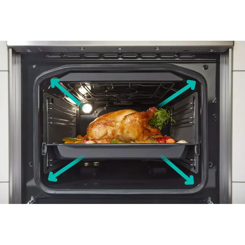 Gorenje GEIT5C61XPG cocina eléctrica independiente con placa de inducción, 4 zonas, horno de 70 l, limpieza catalítica, 50 cm, acero inoxidable