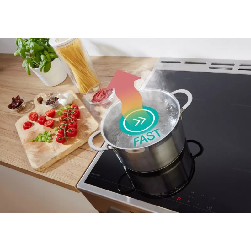 Gorenje GEIT5C61XPG cocina eléctrica independiente con placa de inducción, 4 zonas, horno de 70 l, limpieza catalítica, 50 cm, acero inoxidable