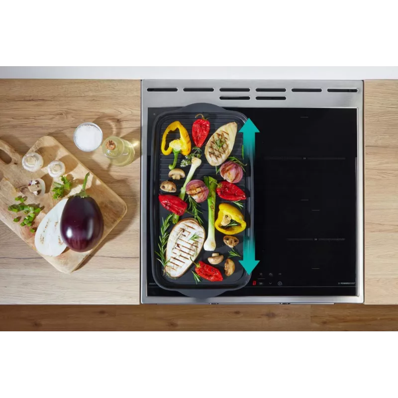 Gorenje GEIT5C61XPG cocina eléctrica independiente con placa de inducción, 4 zonas, horno de 70 l, limpieza catalítica, 50 cm, acero inoxidable