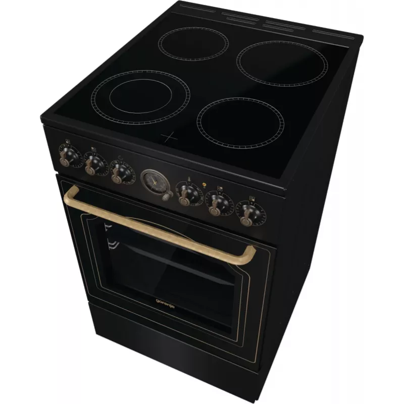 Gorenje GECS5B70CLB Cocina independiente con placa vitrocerámica eléctrica negra