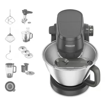Robot de cocina Kenwood KHC30.070GY — 1000 W, bol de acero inoxidable de 4,3 L, control giratorio, gris